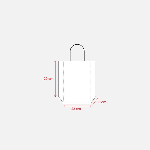 Sac en papier recyclé naturel de 150 g/m2 avec soufflet et poignées courtes colorées - 3