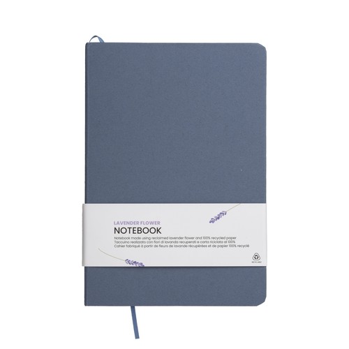 Notebook with cover made from fruit scraps and elastic closing band