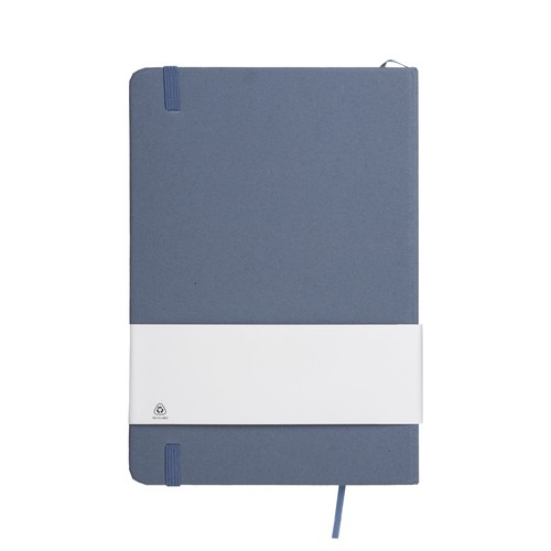 Notebook with cover made from fruit scraps and elastic closing band Notebook with cover made from fruit scraps and elastic closing band