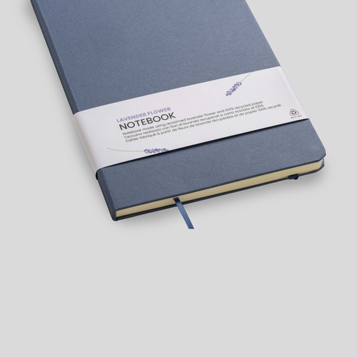 Notebook with cover made from fruit scraps and elastic closing band Notebook with cover made from fruit scraps and elastic closing band