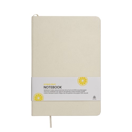 Carnet de notes avec couverture en résidus de fruits et fermeture élastique - 1
