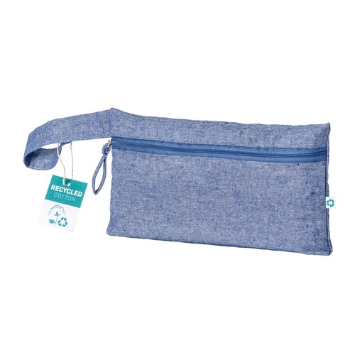 Porte-documents en coton recyclé 180 g/m2 avec fermeture à glissière, certifié GRS - 1