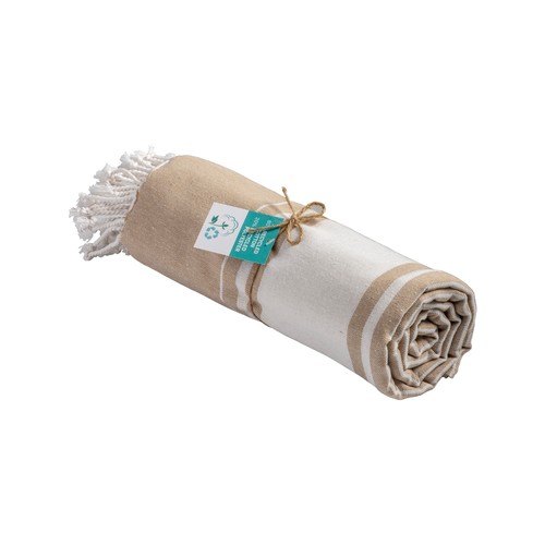 Serviette de plage en coton recyclé 150 g/m2 certifiée GRS - 1