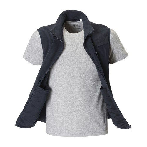 Unisex microfleece vest in regenerated polyester 240 g/m2