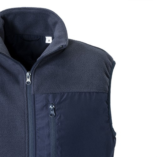 Unisex microfleece vest in regenerated polyester 240 g/m2