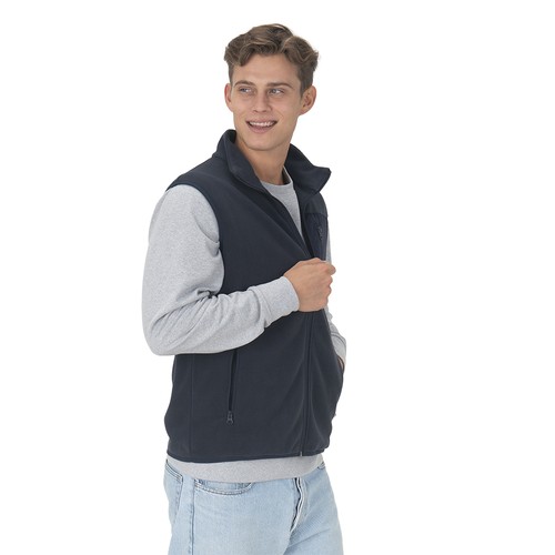 Unisex microfleece vest in regenerated polyester 240 g/m2