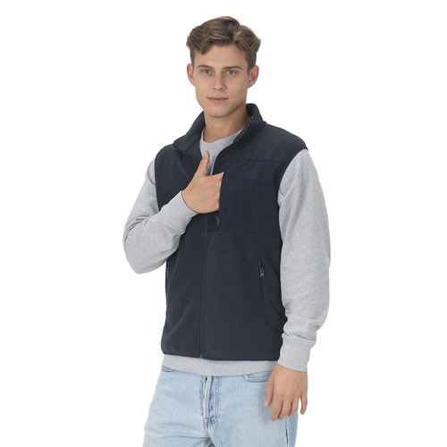 Unisex microfleece vest in regenerated polyester 240 g/m2