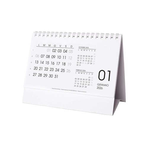 Calendrier de bureau mensuel 2026, 13 feuilles en carton blanc ou noir, reliure spirale - 2