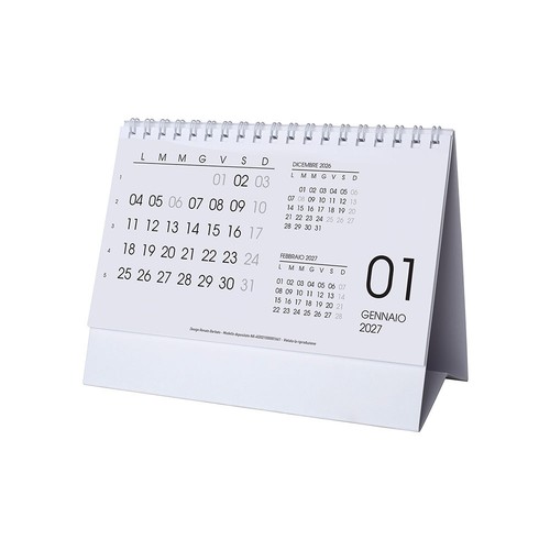 2027 Monthly Desk Calendar, 13 sheets on white or black cardstock, spiral bound