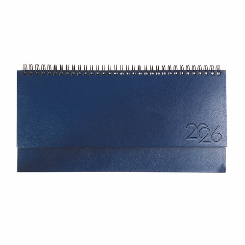 2026 weekly desk diary with laminated cardboard cover