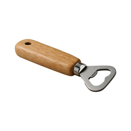 Ouvre-bouteille en métal et bois - 1