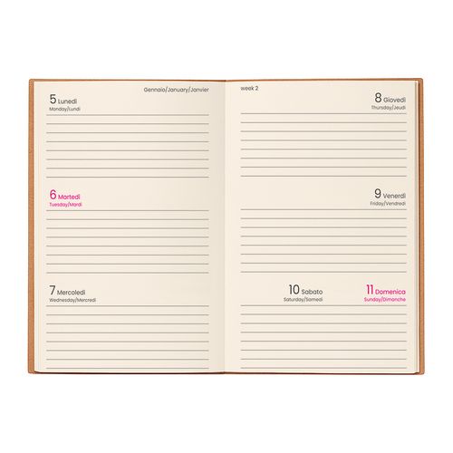 Agenda de poche hebdomadaire 2026 avec couverture en carton souple - 3