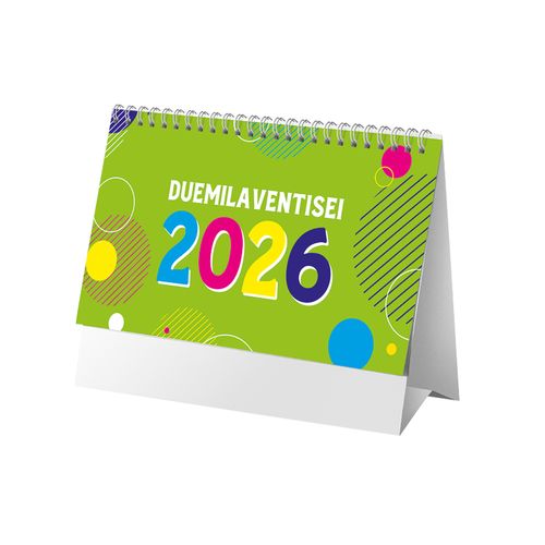 Calendrier de bureau mensuel multicolore 2026, 13 feuilles en papier couché mat - 1