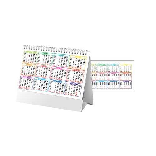 Calendrier de bureau mensuel multicolore 2026, 13 feuilles en papier couché mat - 3