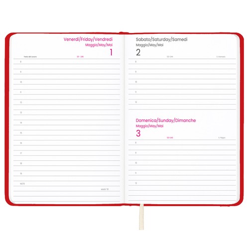 Agenda journalier 2027 avec couverture rigide en PU - 2