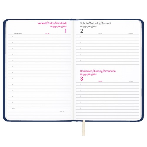 Agenda journalier 2026 avec couverture rigide en PU - 2
