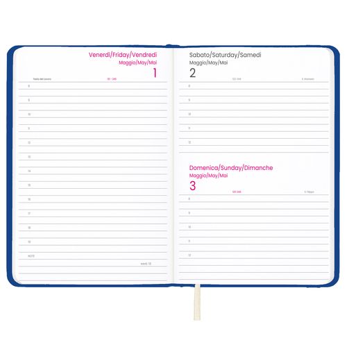 Agenda journalier 2026 avec couverture rigide en PU - 2