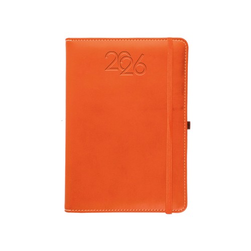 Agenda journalier 2026, couverture rigide en PU thermocollé avec piqûres sur les bords - 1