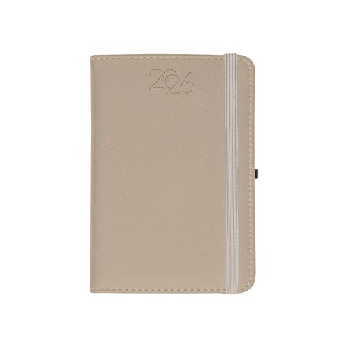 Daily planner 2026, thermo-varnished PU hard cover with stitching around the edge