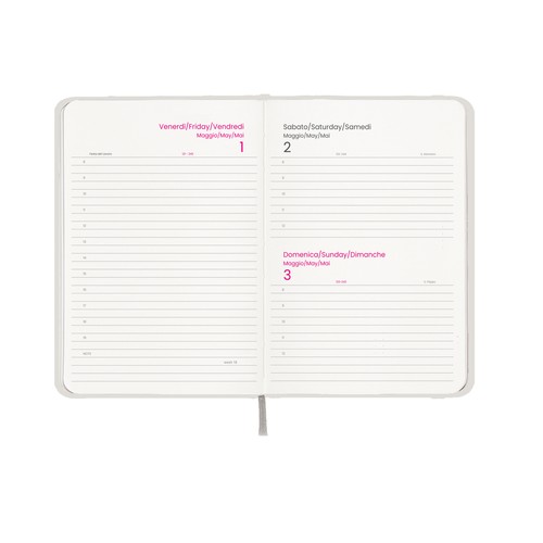 Agenda journalier 2027, couverture rigide en carton laminé - 2