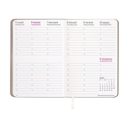Agenda hebdomadaire 2026 avec couverture souple en PU - 3