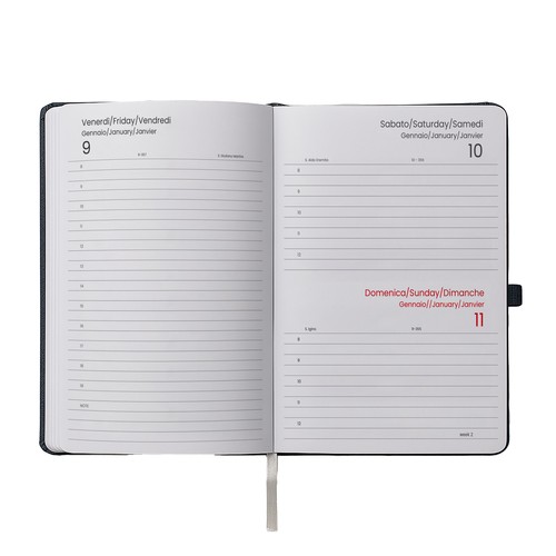 Agenda journalier 2027, couverture rigide en PU thermocollé avec piqûres sur les bords - 2