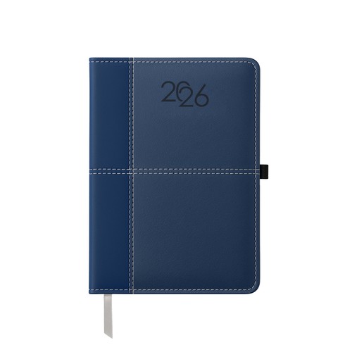 Daily planner 2026, thermo-varnished PU hard cover with stitching around the perimeter