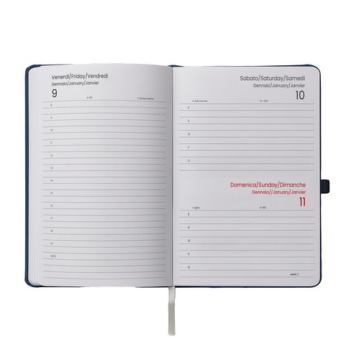 Daily planner 2026, thermo-varnished PU hard cover with stitching around the perimeter Daily planner 2026, thermo-varnished PU hard cover with stitching around the perimeter