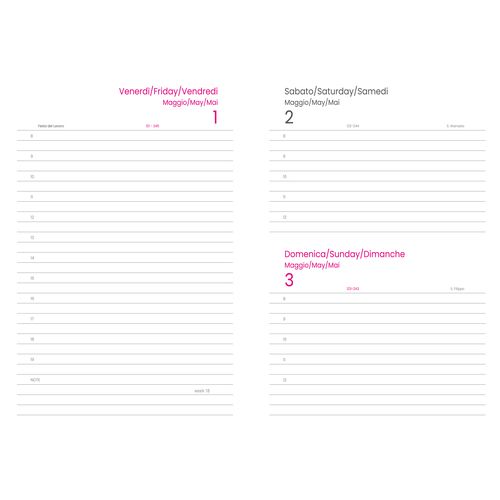 Agenda journalier 2026, couverture rigide en PU thermocollé avec piqûres sur les bords - 3
