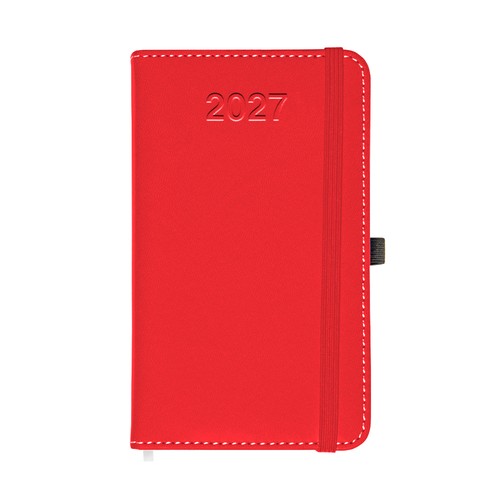 Agenda quotidien de poche 2027, couverture rigide en PU thermocollé avec piqûres - 1