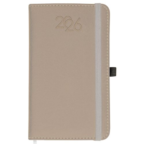 Agenda quotidien de poche 2026, couverture rigide en PU thermocollé avec piqûres - 1