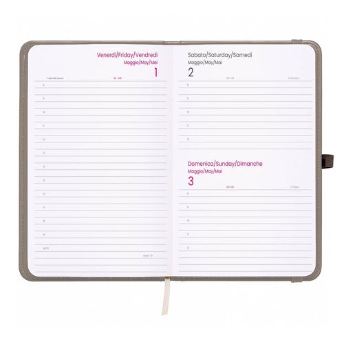 Agenda quotidien de poche 2026, couverture rigide en PU thermocollé avec piqûres - 2