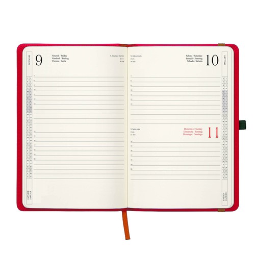 Agenda journalier 2026, couverture rigide en PU thermocollé avec piqûres sur les bords - 3