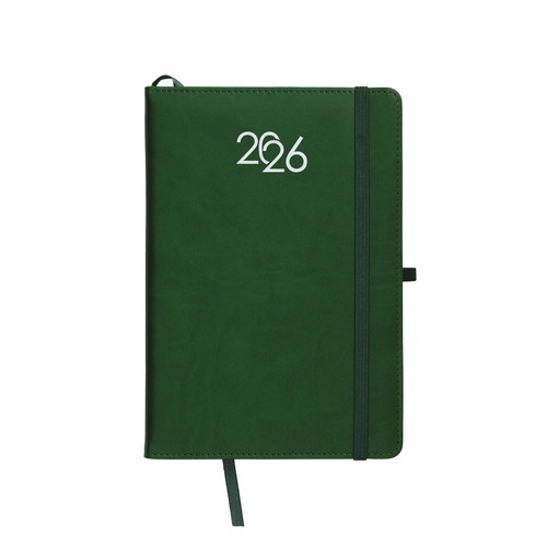 Daily planner 2026, thermo-varnished PU hardcover with perimeter stitching