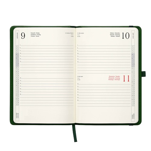 Agenda journalier 2027, couverture rigide en PU thermocollé avec piqûres sur les bords - 2