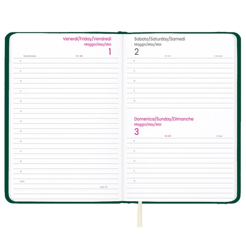 Agenda journalier 2026 avec couverture rigide en PU - 2