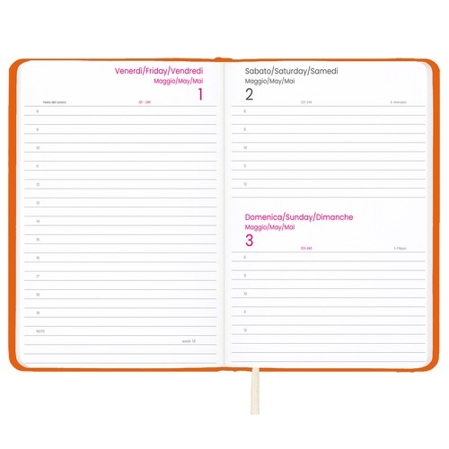 Agenda journalier 2027 avec couverture rigide en PU - 2
