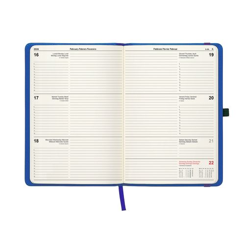 Agenda hebdomadaire 2026, couverture rigide en PU thermocollé avec piqûres - 3