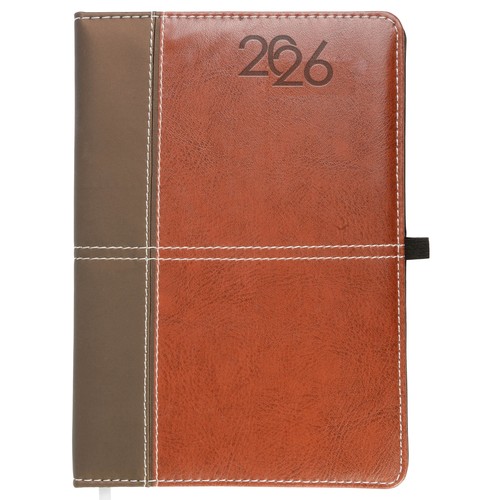 Weekly diary 2026, thermo-varnished PU hard cover with all-round stitching