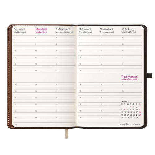Weekly diary 2026, thermo-varnished PU hard cover with all-round stitching Weekly diary 2026, thermo-varnished PU hard cover with all-round stitching