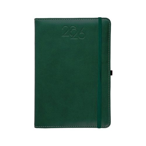 Daily planner 2026, thermo-varnished PU hard cover with stitching around the perimeter