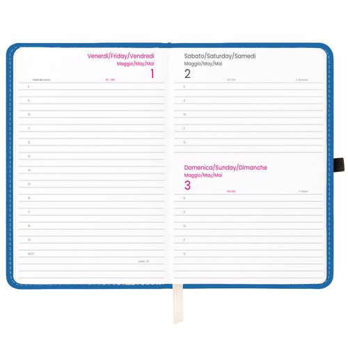 Agenda journalier 2027, couverture rigide en PU thermocollé avec piqûres sur les bords - 2