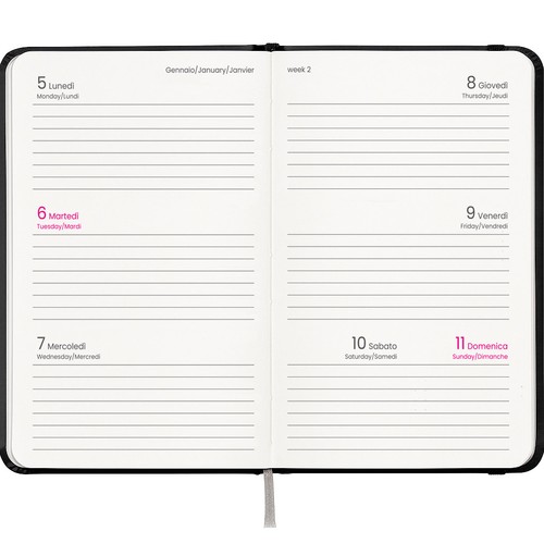 Weekly pocket diary 2026, laminated cardboard hardcover Weekly pocket diary 2026, laminated cardboard hardcover