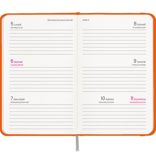 Agenda de poche hebdomadaire 2027, couverture rigide en carton laminé - 2