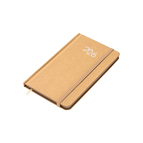 Weekly 2026 pocket diary with hard cardboard cover