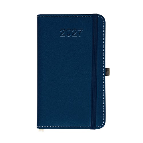 Agenda de poche hebdomadaire 2027, couverture rigide en PU thermocollé avec piqûres - 1