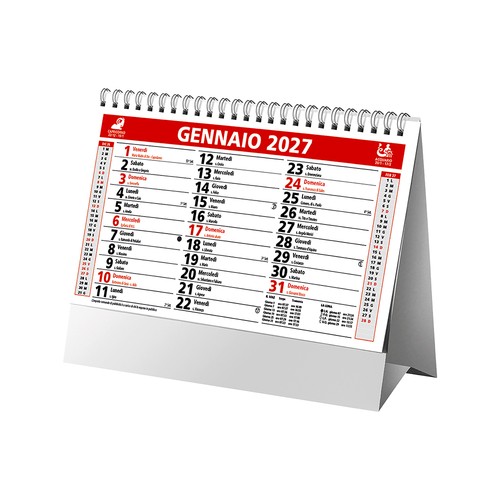 Calendrier de bureau mensuel bicolore 2027, 13 feuilles en papier couché mat - 2