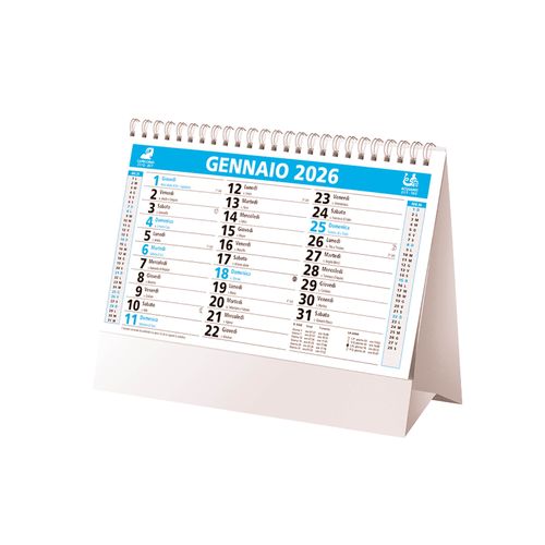 Calendrier de bureau mensuel bicolore 2026, 13 feuilles en papier couché mat - 2