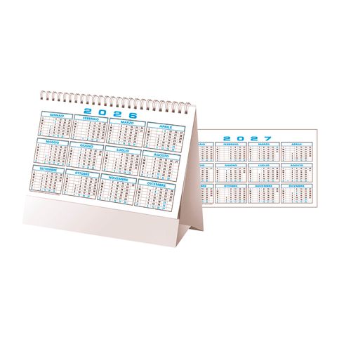 Calendrier de bureau mensuel bicolore 2026, 13 feuilles en papier couché mat - 3