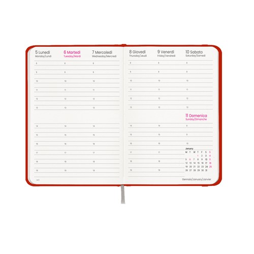 Weekly diary 2026, laminated hardback cover Weekly diary 2026, laminated hardback cover